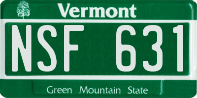 VT license plate NSF631