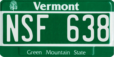 VT license plate NSF638