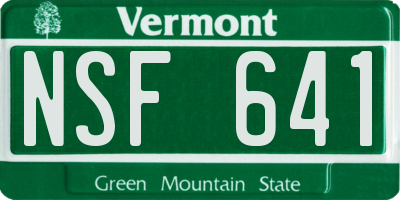 VT license plate NSF641