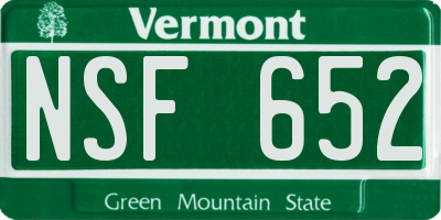 VT license plate NSF652