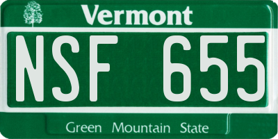 VT license plate NSF655