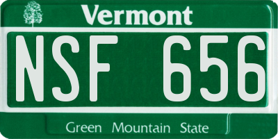 VT license plate NSF656