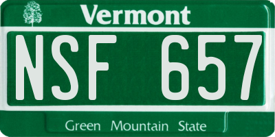VT license plate NSF657