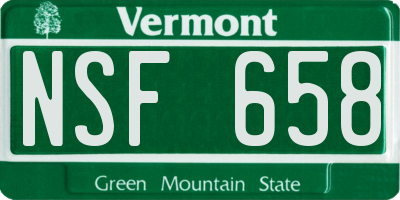 VT license plate NSF658