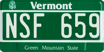VT license plate NSF659