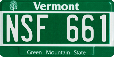 VT license plate NSF661