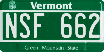 VT license plate NSF662