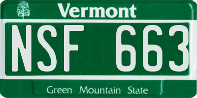 VT license plate NSF663