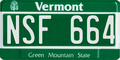 VT license plate NSF664