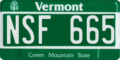 VT license plate NSF665