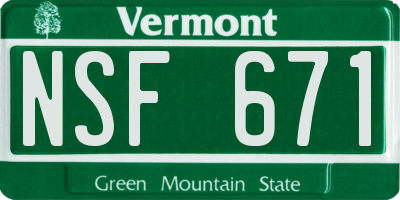 VT license plate NSF671
