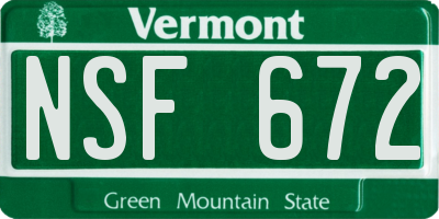 VT license plate NSF672