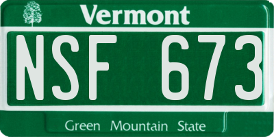 VT license plate NSF673