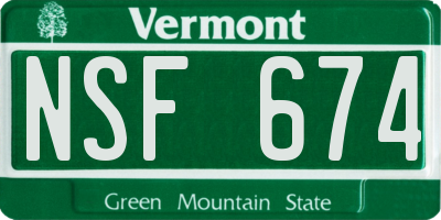 VT license plate NSF674