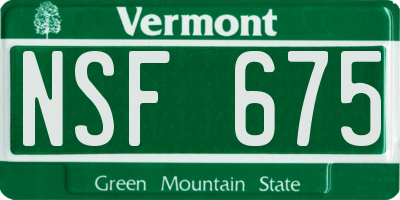 VT license plate NSF675