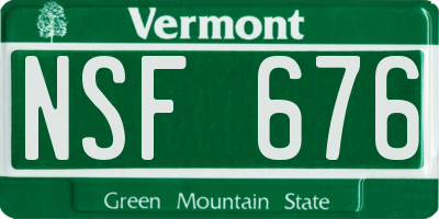 VT license plate NSF676