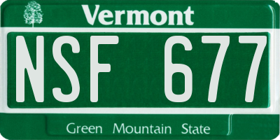 VT license plate NSF677