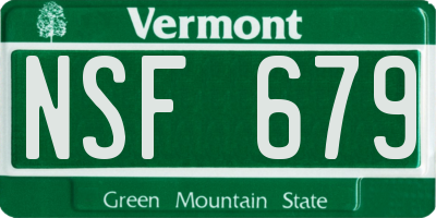 VT license plate NSF679