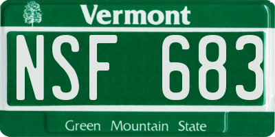 VT license plate NSF683