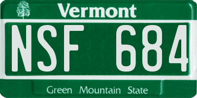 VT license plate NSF684