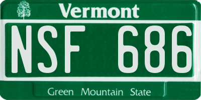 VT license plate NSF686