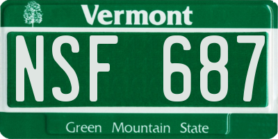 VT license plate NSF687