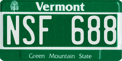 VT license plate NSF688