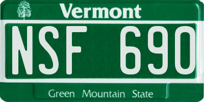 VT license plate NSF690