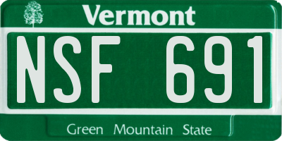 VT license plate NSF691