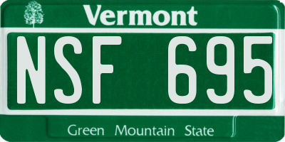 VT license plate NSF695
