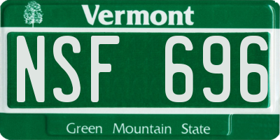 VT license plate NSF696