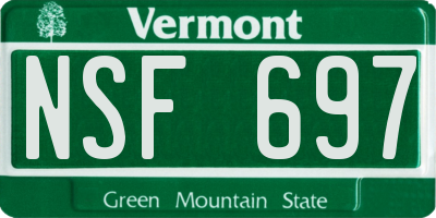 VT license plate NSF697