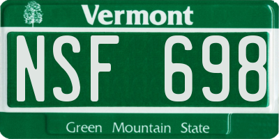 VT license plate NSF698