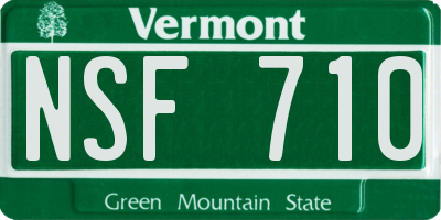 VT license plate NSF710