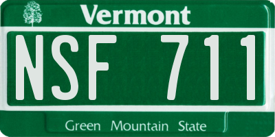VT license plate NSF711