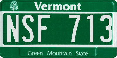 VT license plate NSF713