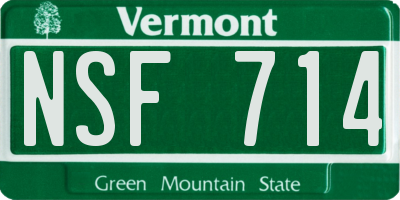 VT license plate NSF714