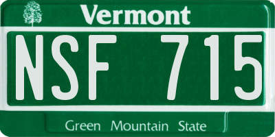 VT license plate NSF715