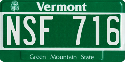 VT license plate NSF716
