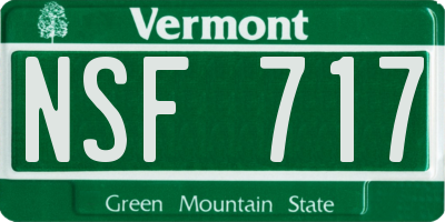 VT license plate NSF717