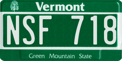VT license plate NSF718