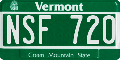 VT license plate NSF720