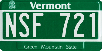 VT license plate NSF721