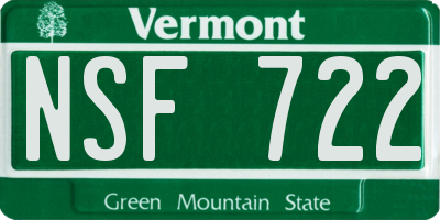 VT license plate NSF722