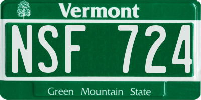 VT license plate NSF724
