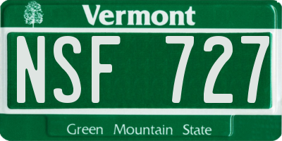 VT license plate NSF727
