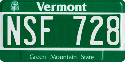 VT license plate NSF728