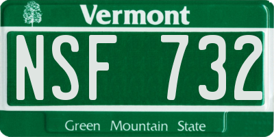 VT license plate NSF732