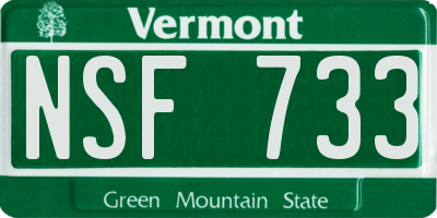 VT license plate NSF733