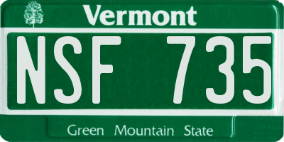 VT license plate NSF735